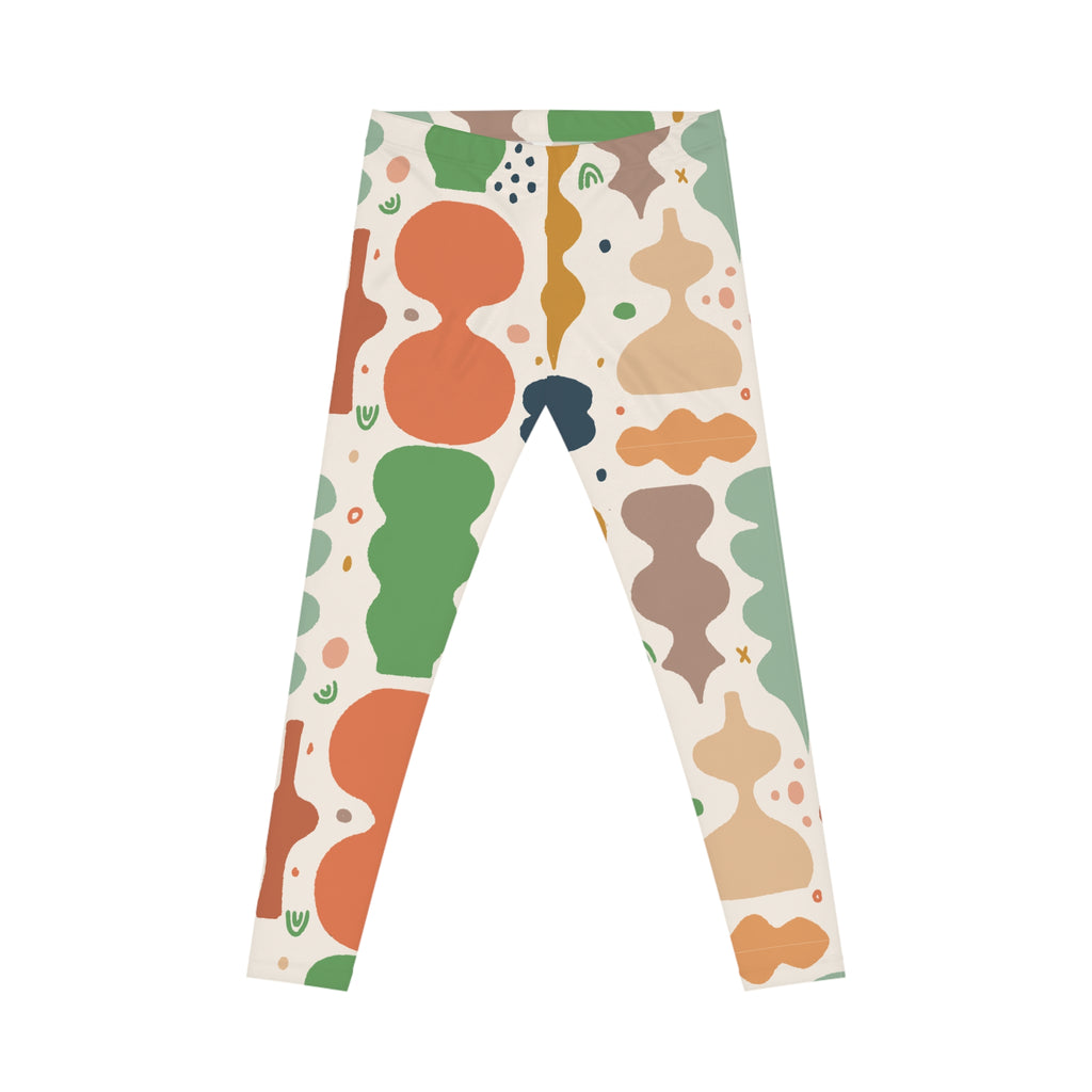 Abstract Organic Leggings – Modern Earth Tone Print