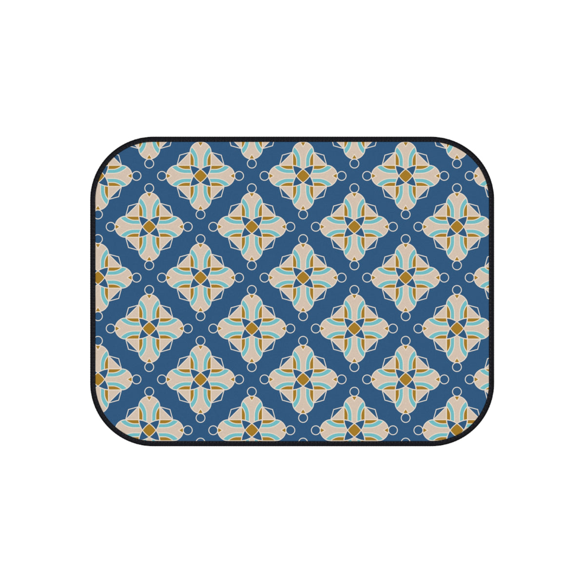 Blue Tile Pattern Car Floor Mats – 4-Piece Set