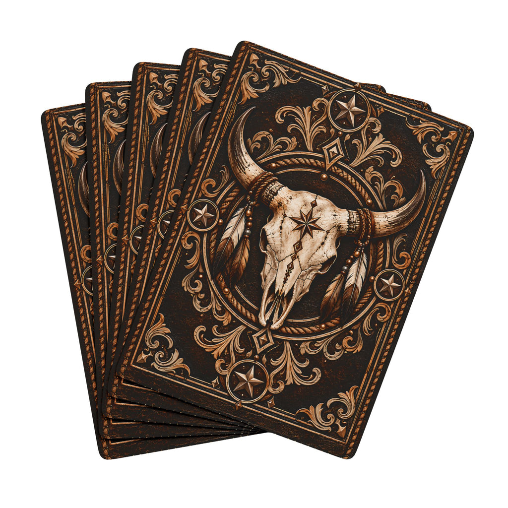 Western Poker Playing Cards – Bull Skull Cowboy Design