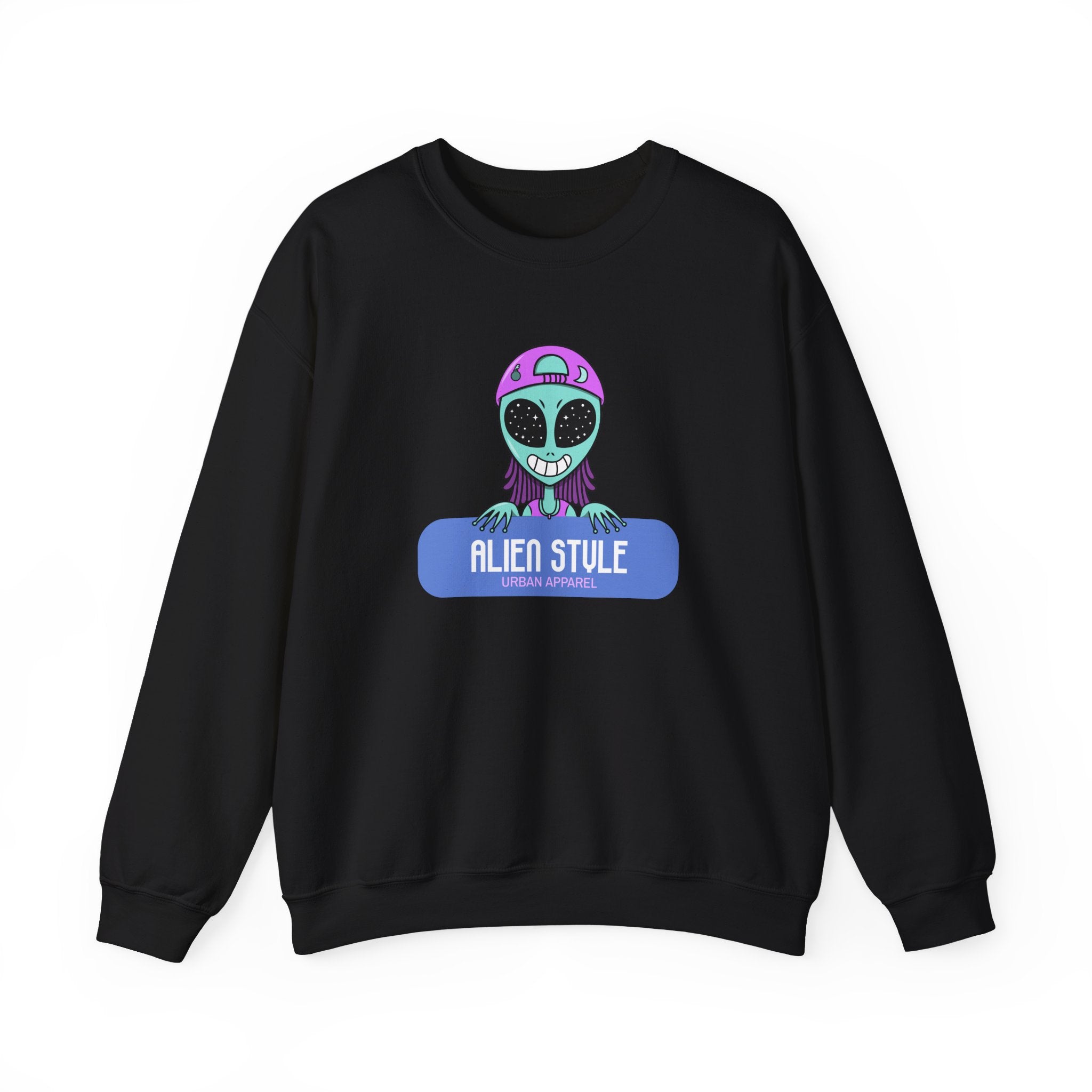Alien Style Urban Sweatshirt, Unisex Crewneck, Streetwear Fashion, Comfy Gift, Casual Style, Cool Graphic Apparel