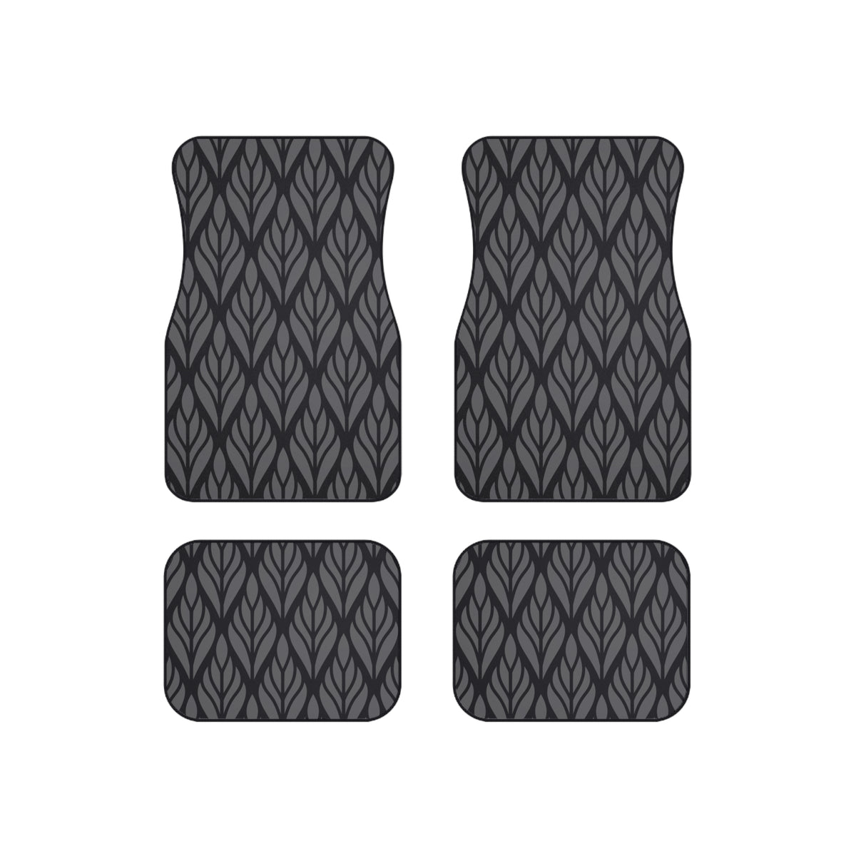 Black Geometric Car Floor Mats – Modern 4-Piece Set