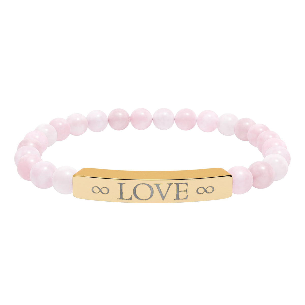 Infinity Love Natural Stone Bracelet – Engraved Beaded Jewelry