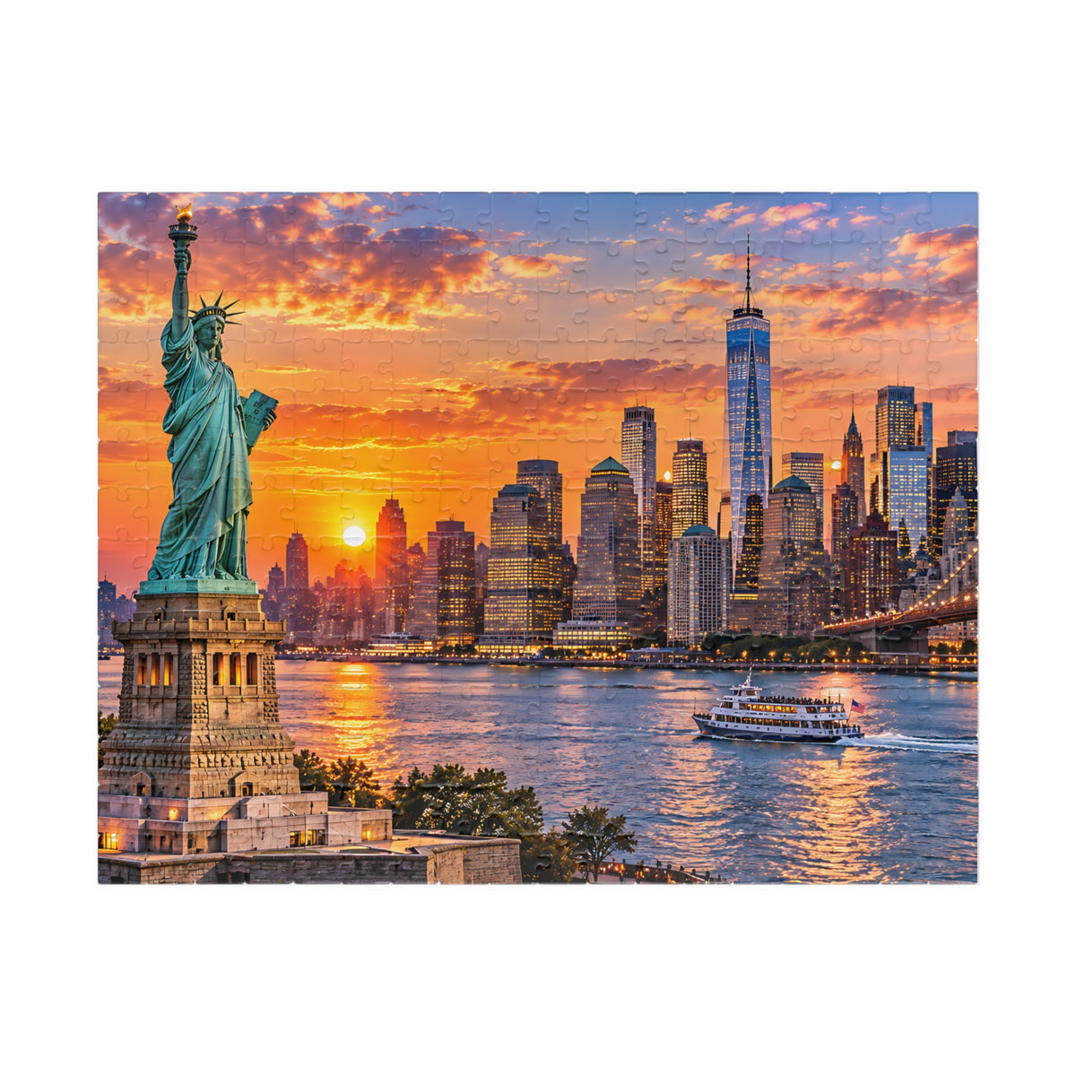 New York City Puzzle – Statue of Liberty & Manhattan Skyline (110/252/520/1014 pcs)
