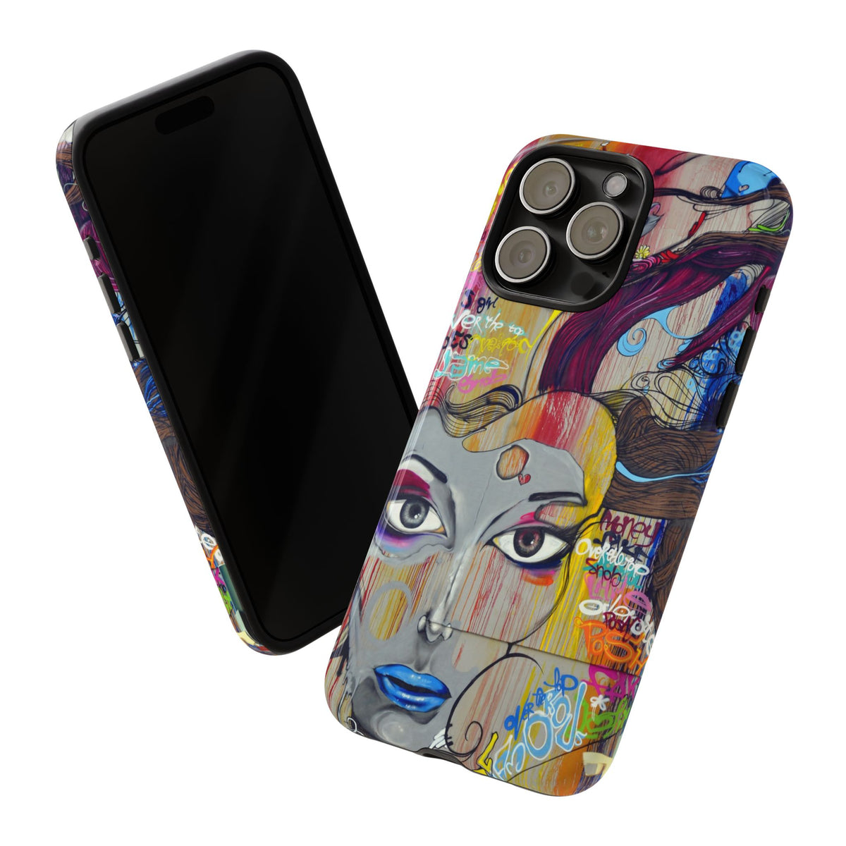 Urban Graffiti Girl Phone Case – Colorful Street Art Tough Case