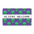 Aliens Welcome Doormat – Green Alien & Purple Space Entryway Mat