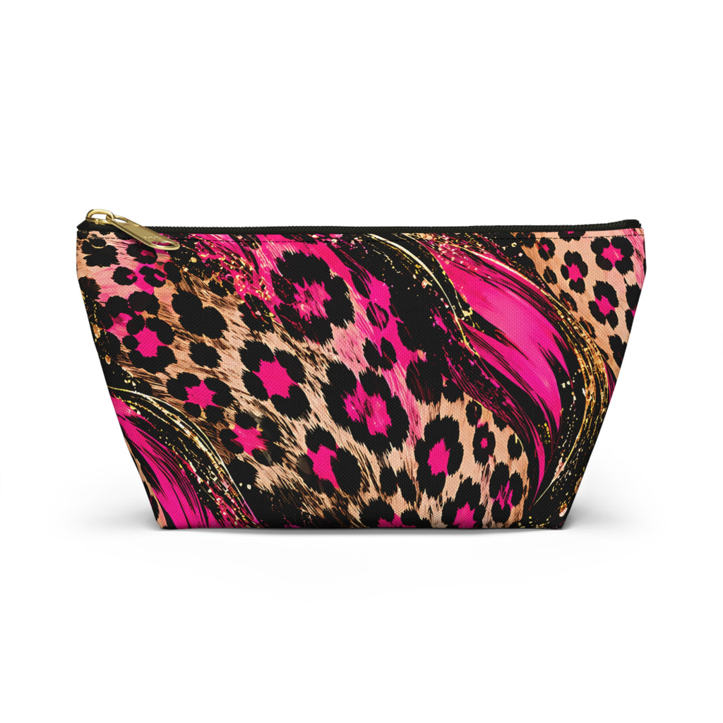 Pink Leopard Pouch – Black & Gold Animal Print