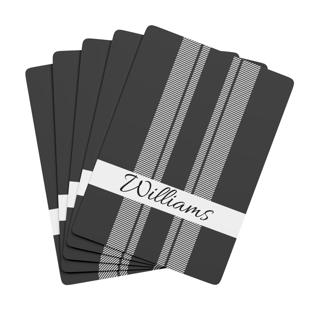 Personalized Family Name Poker Playing Cards – Elegant Stripe Design