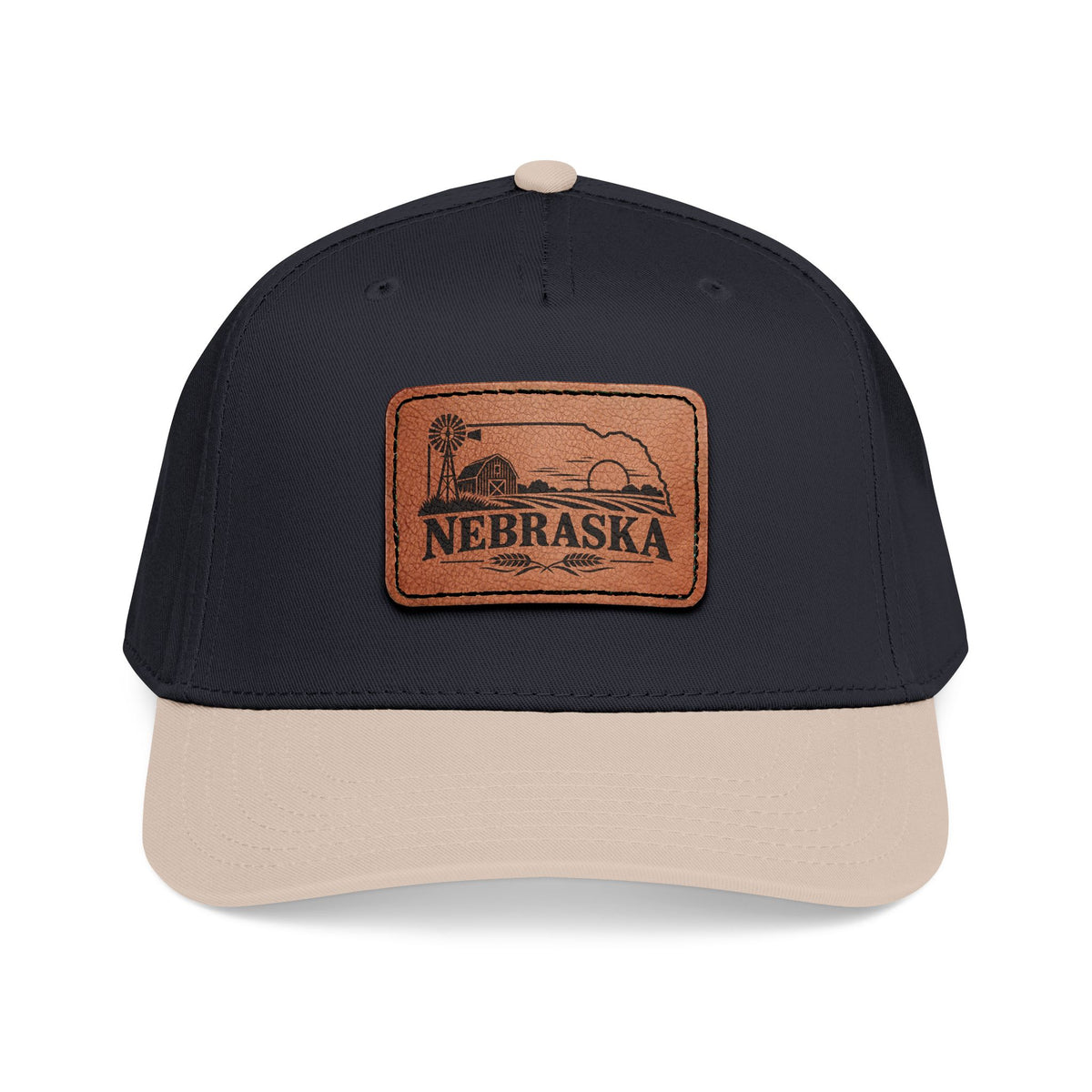 Nebraska Leather Patch Mid Profile Baseball Cap – Farm & Country Hat