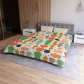 Abstract Organic Shapes Duvet Cover | Midcentury Pattern Bedspread
