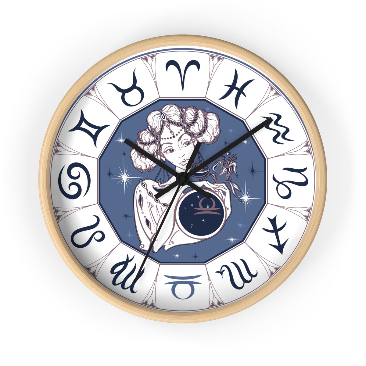 Zodiac Aries Illustration Wall Clock | Astrological Symbols Timepiece