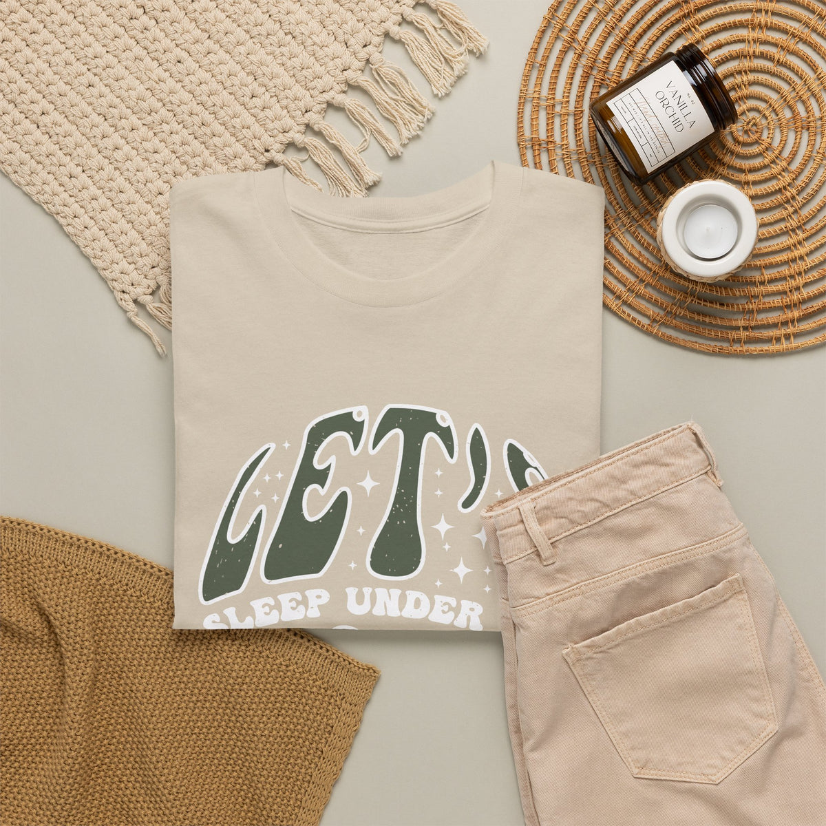 “Let’s Sleep Under the Stars” T-Shirt – Camping & Outdoor Graphic Tee
