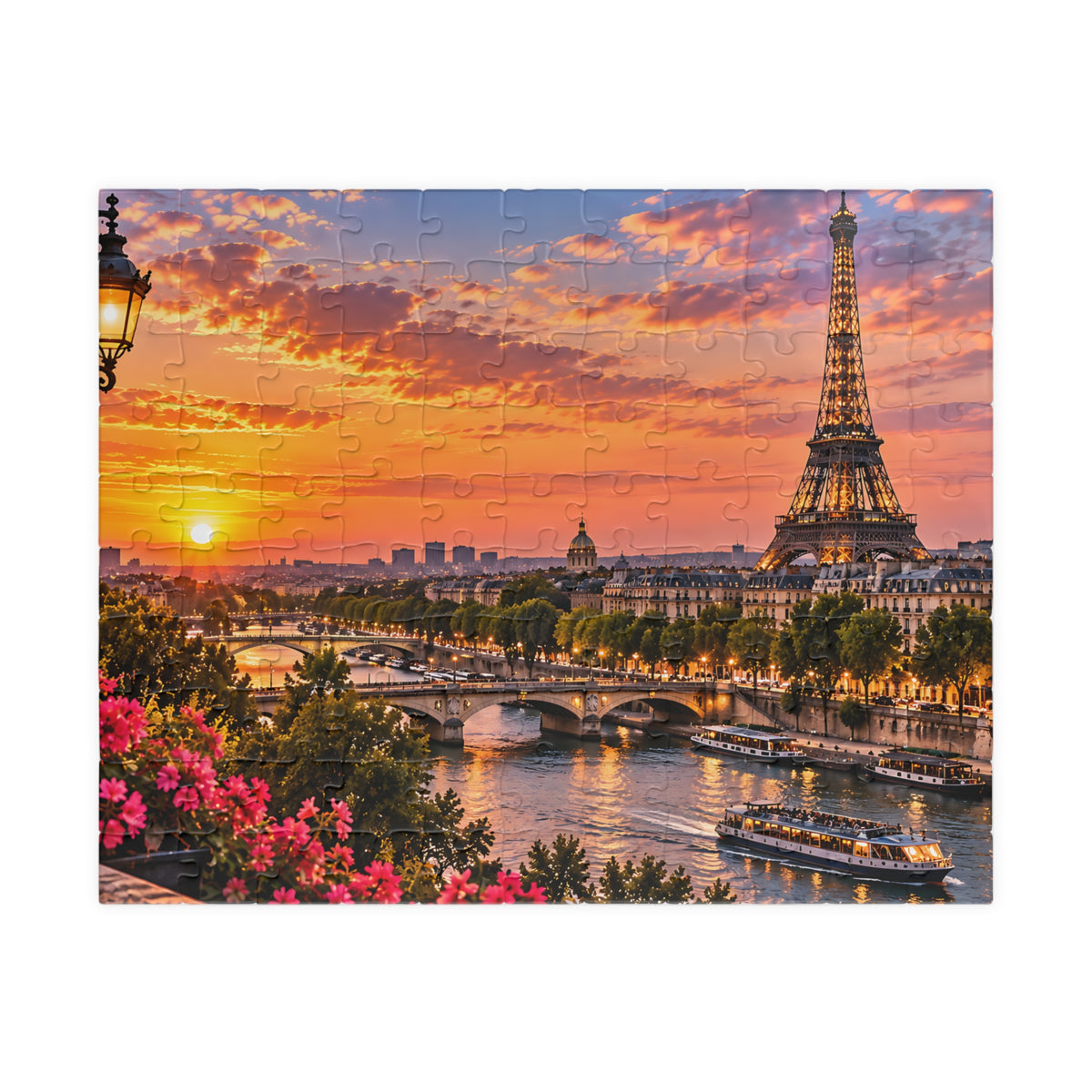 Paris France Puzzle – Eiffel Tower Sunset Jigsaw Puzzle 110/252/520/1014-Piece