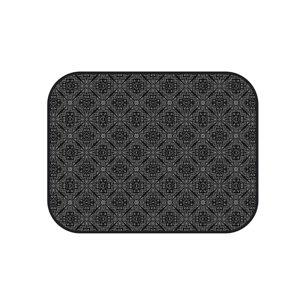 Black Geometric Car Floor Mats – 4-Piece Set