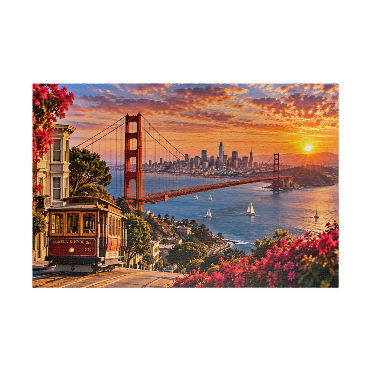 San Francisco Puzzle – Golden Gate Bridge Jigsaw Puzzle (110, 252, 520, 1014-piece)