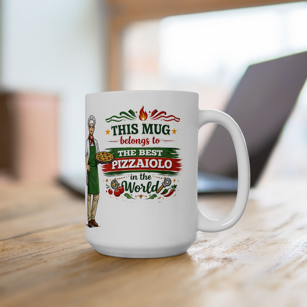 Best Pizzaiolo Mug This Mug Belongs To The Best Pizza Maker in the World, Italian Chef Coffee Mug Gift