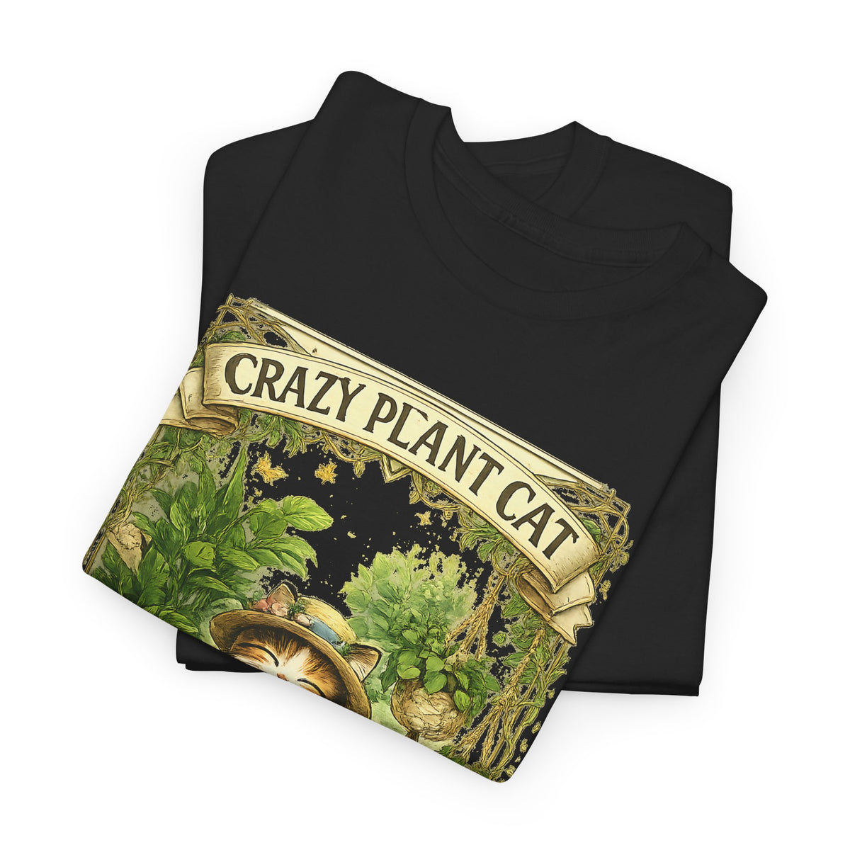 Crazy Plant Cat T-Shirt – Cat & Houseplant Botanical Graphic Tee