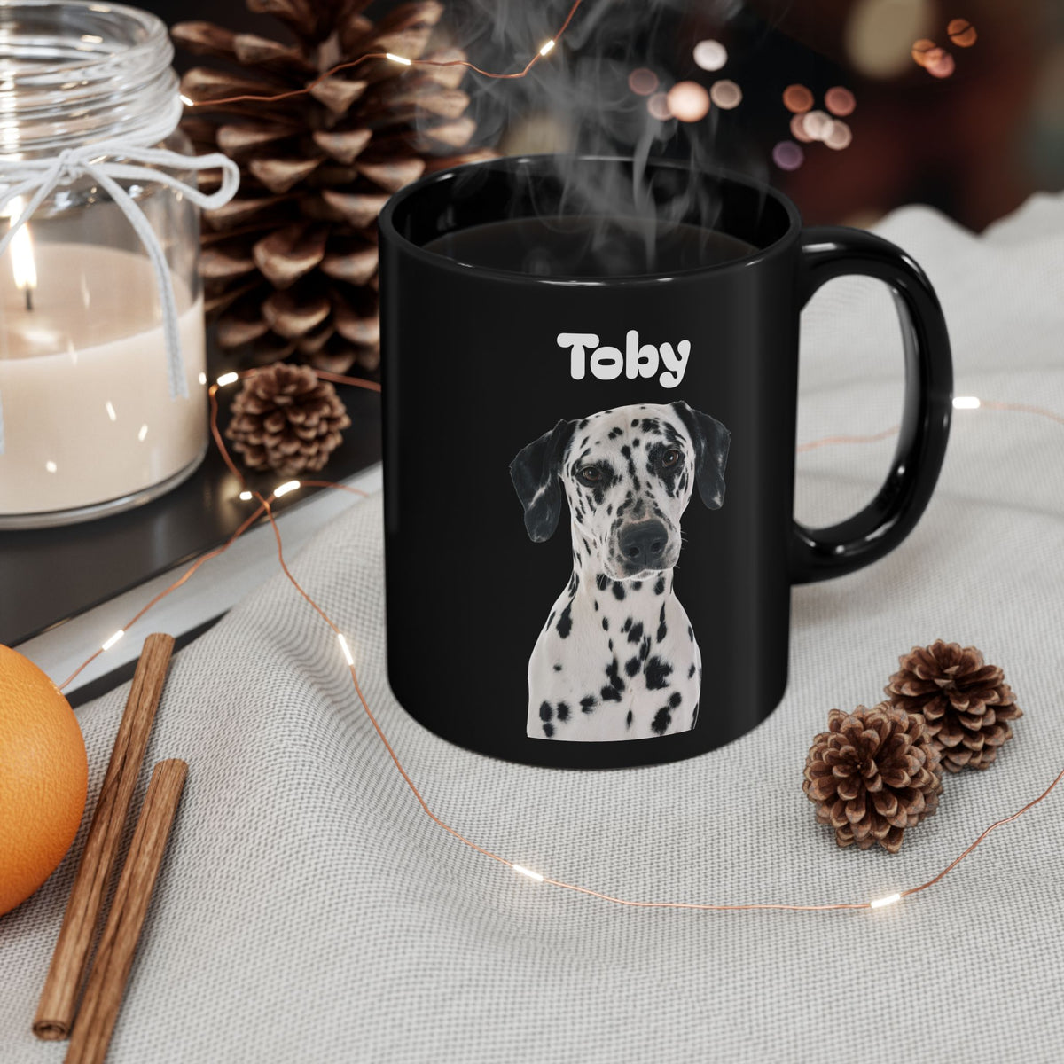 Personalized Pet Photo Mug  Custom Dog or Cat Picture Mug  Black Ceramic Coffee Cup 11oz 15oz  Pet Lover Gift