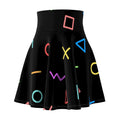 Retro Geometric Skater Skirt – Colorful 80s Pattern