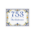Personalized Ceramic House Number Plaque with Family Name – S22