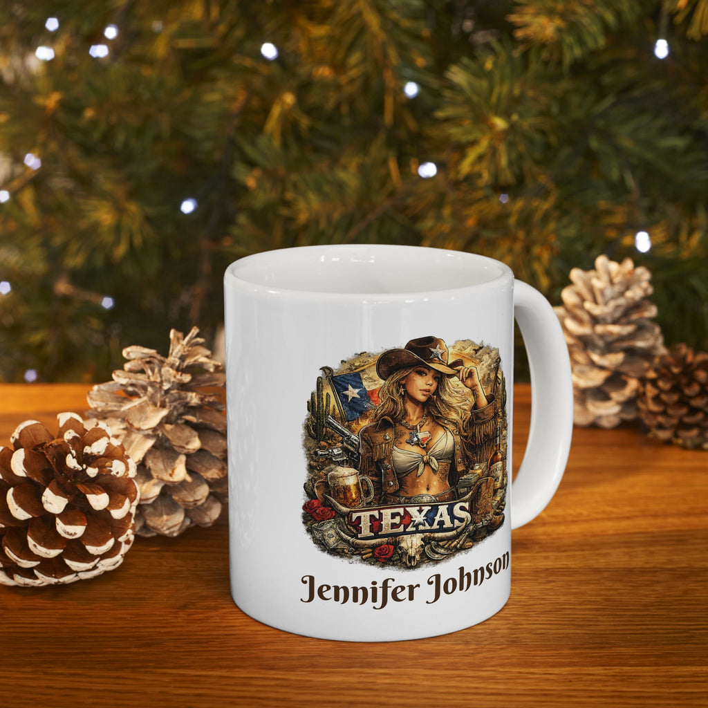 Personalized Texas Cowgirl Mug with Name – Western Gift