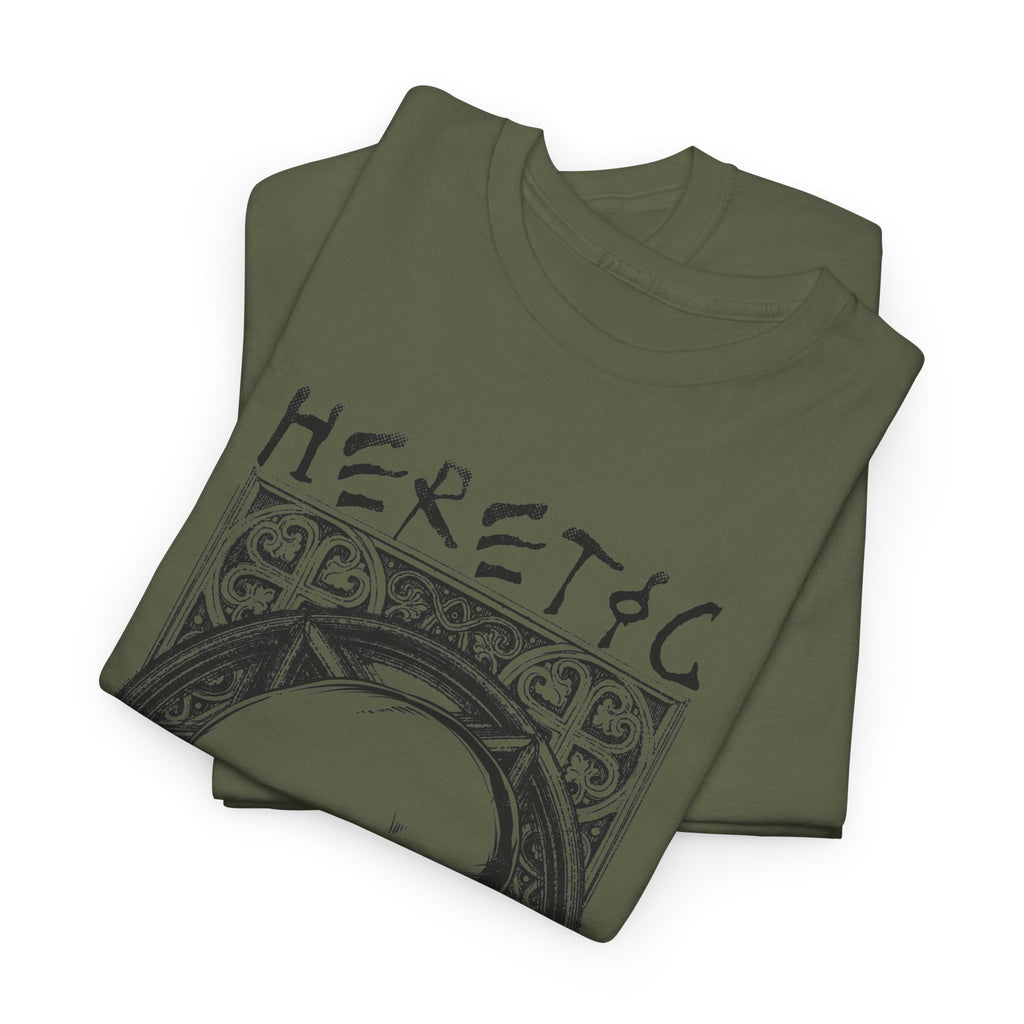 Heretic Skull T-Shirt – Gothic Pentagram Dark Graphic Tee