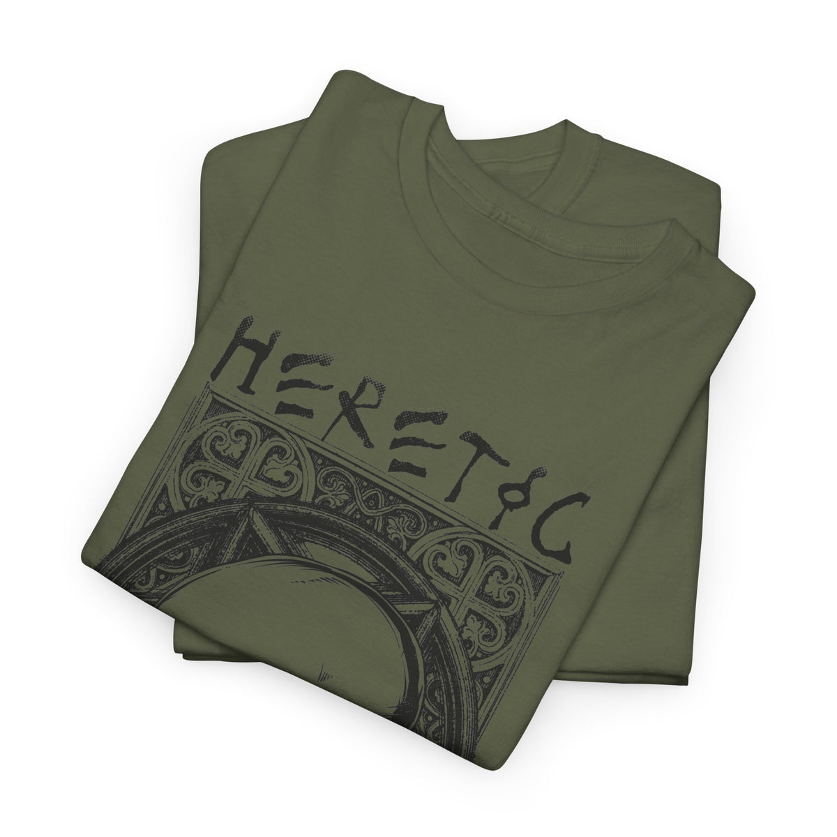 Heretic Skull T-Shirt – Gothic Pentagram Dark Graphic Tee