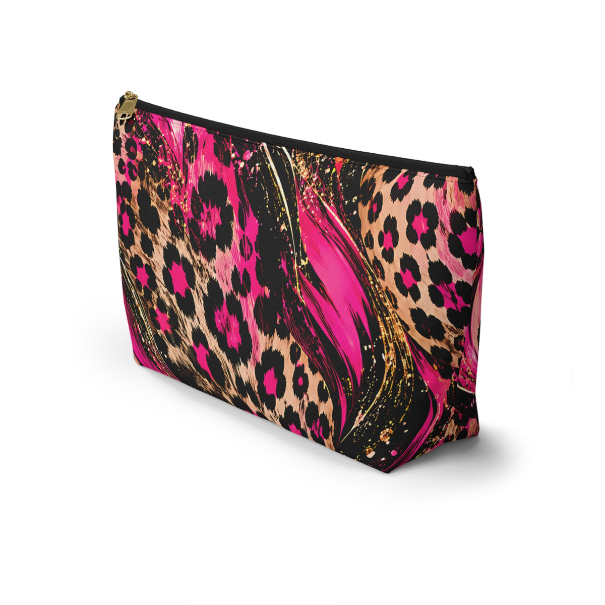 Pink Leopard Pouch – Black & Gold Animal Print