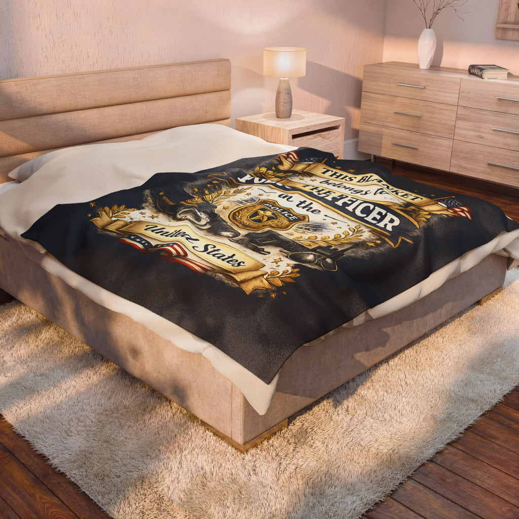 Best Police Officer Blanket  Gift for Police Officer  Patriotic Law Enforcement Throw  USA Officer Appreciation Gift
