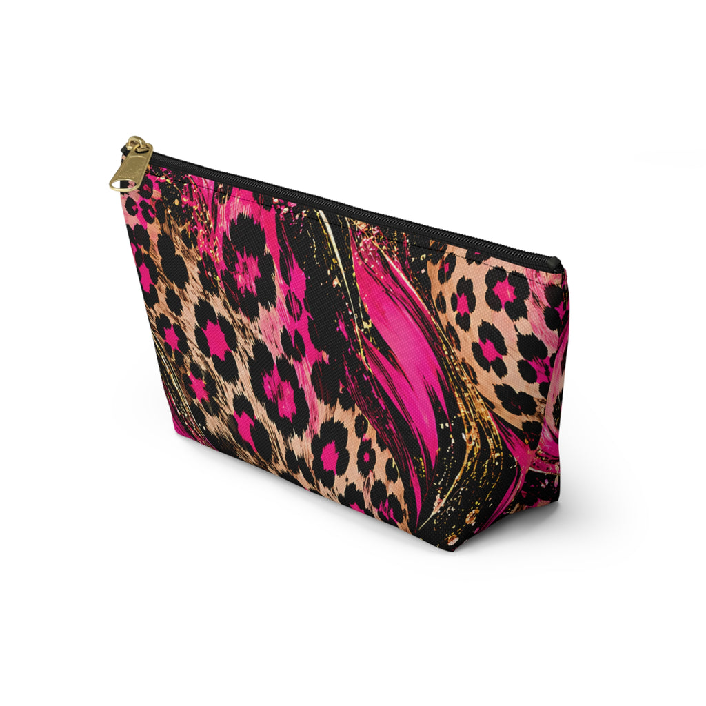 Pink Leopard Pouch – Black & Gold Animal Print