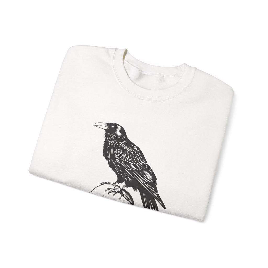 Raven Skull Sweatshirt, Gothic Crewneck Jumper