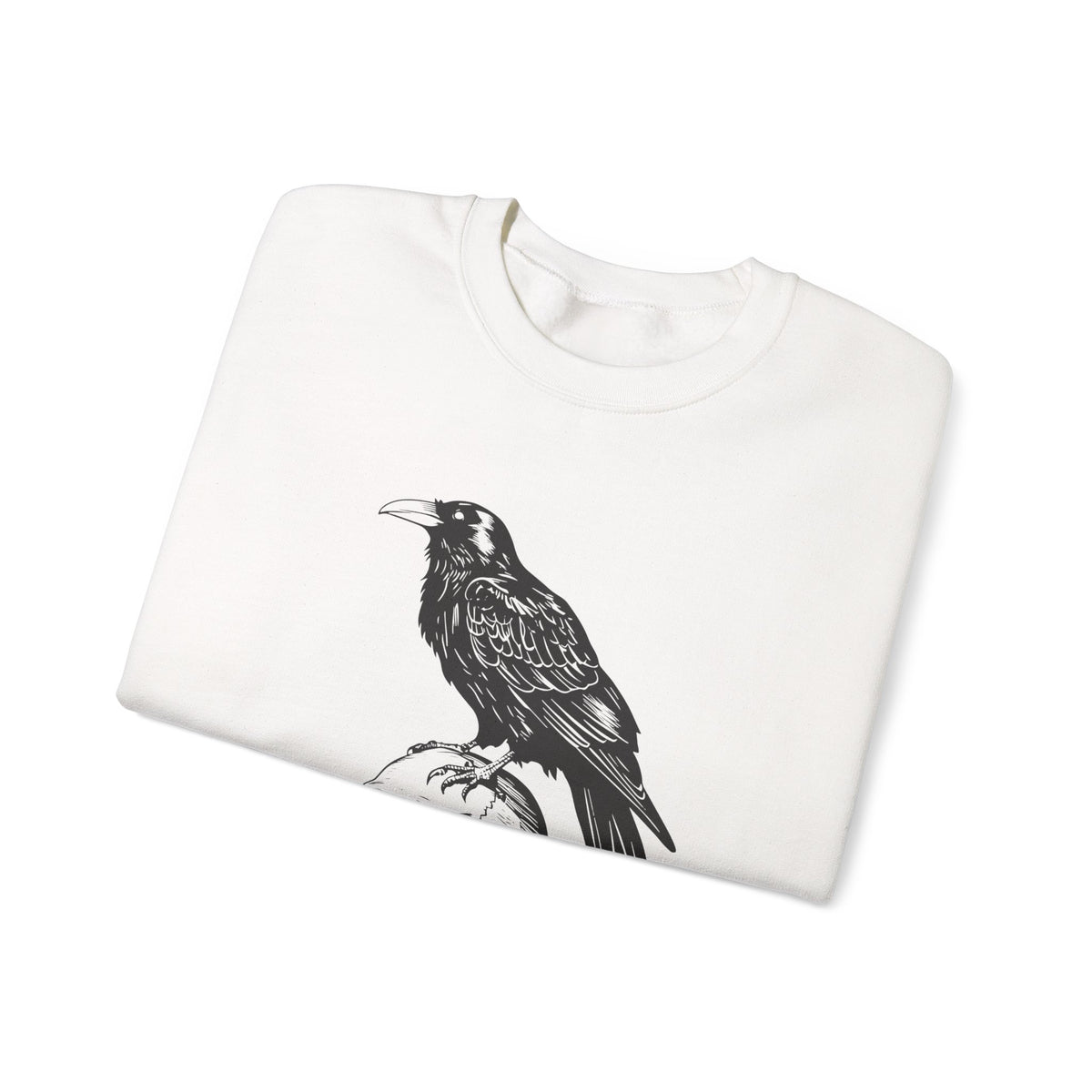 Raven Skull Sweatshirt, Gothic Crewneck Jumper