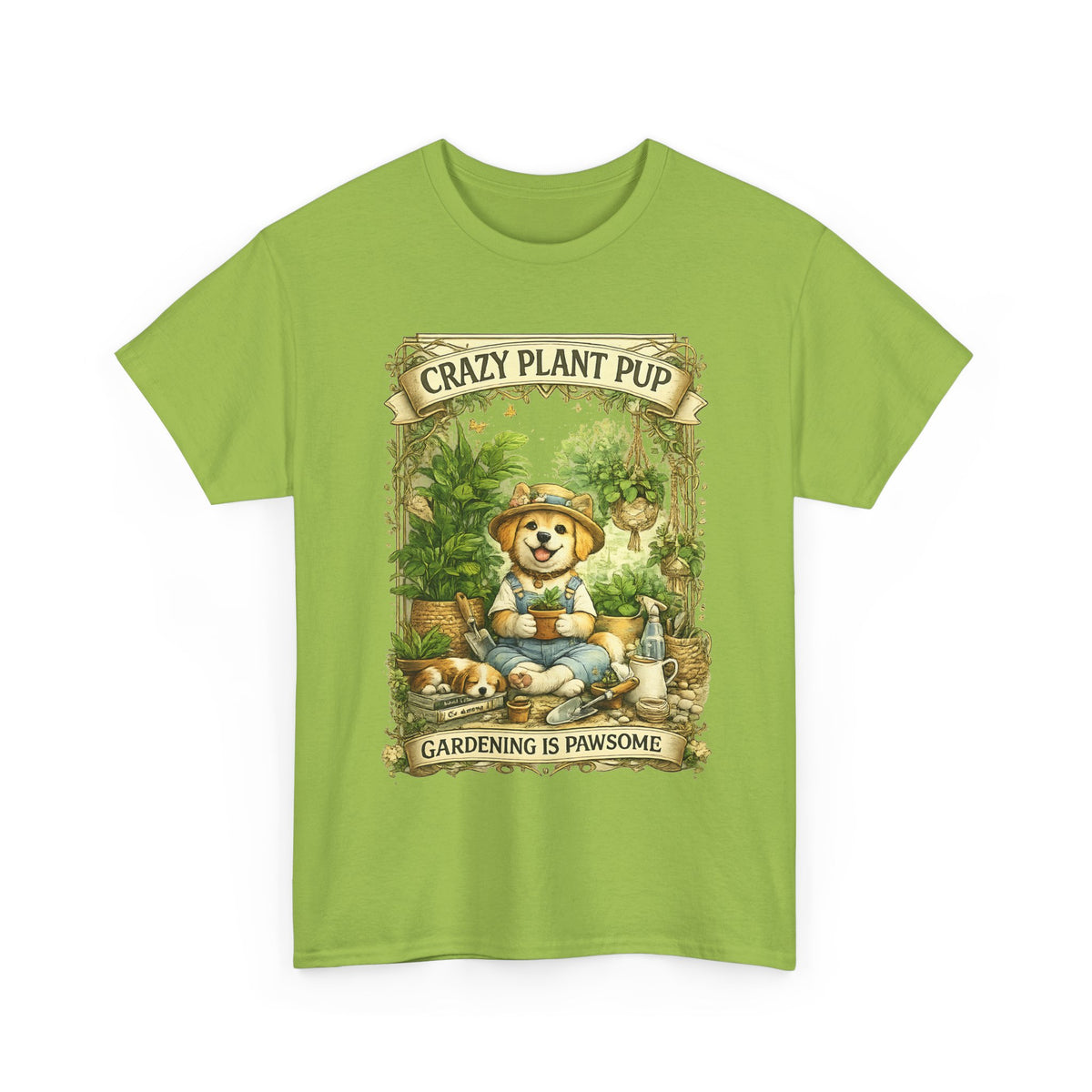 Crazy Plant Pup T-Shirt – Funny Dog & Plant Lover Graphic Tee
