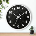 Distressed Black Marble Numbers Wall Clock | Modern Minimalist Timepiece