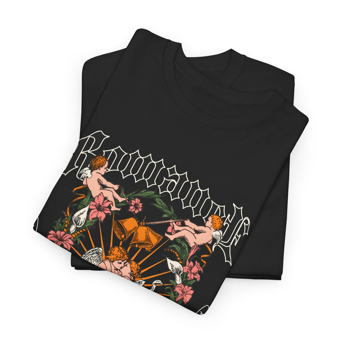 Gothic Floral Angel “Romancer” T-Shirt – Dark Vintage Unisex Graphic Tee