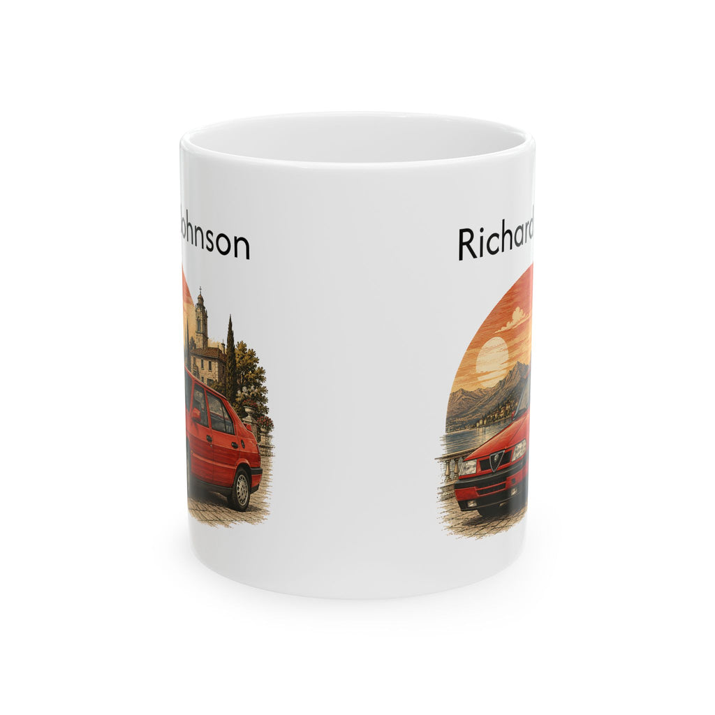 Personalized Name Classic Red Sports Car Mug – Vintage Italian Car Gift