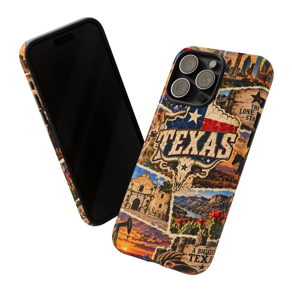 Texas Travel Collage Phone Case – Vintage Western Tough Case