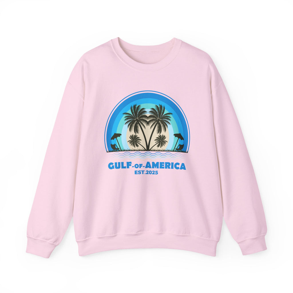 Gulf of America Sweatshirt – Coastal Palm Tree Graphic