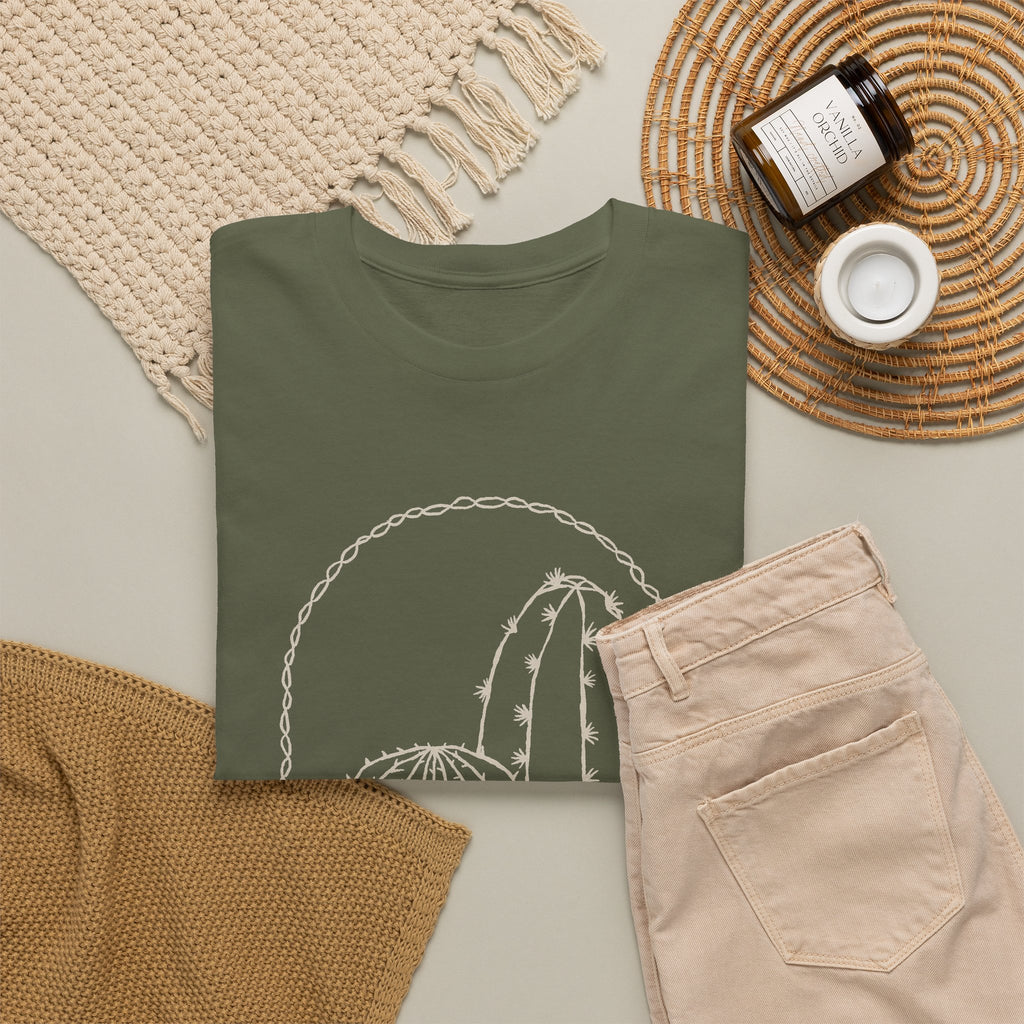 Minimal Cactus T-Shirt – Desert Line Art Unisex Graphic Tee