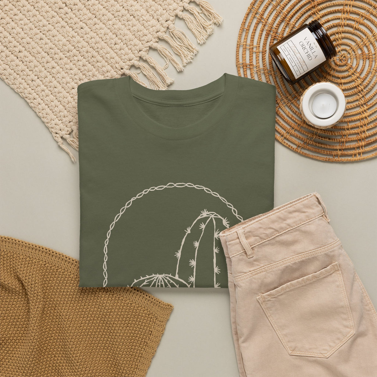 Minimal Cactus T-Shirt – Desert Line Art Unisex Graphic Tee