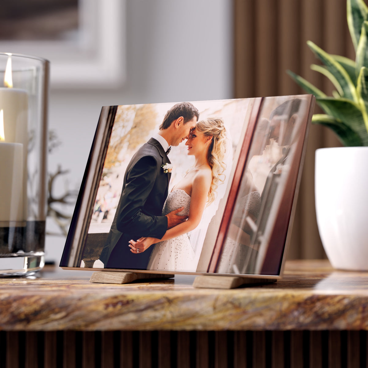 Personalized Wedding Photo Ceramic Tile 6" × 8" | Custom Couple Picture Tile | Wedding Keepsake Gift | Anniversary Home Decor