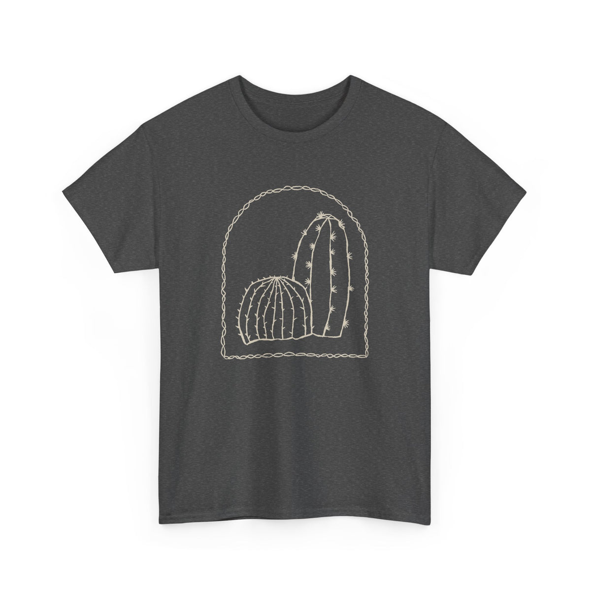 Minimal Cactus T-Shirt – Desert Line Art Unisex Graphic Tee