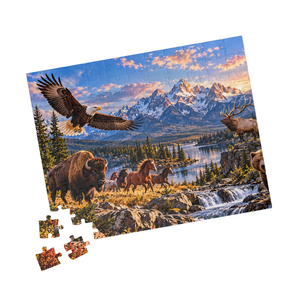 American Wildlife Puzzle – Mountain Wilderness Jigsaw Puzzle (110, 252, 520, 1014-piece)