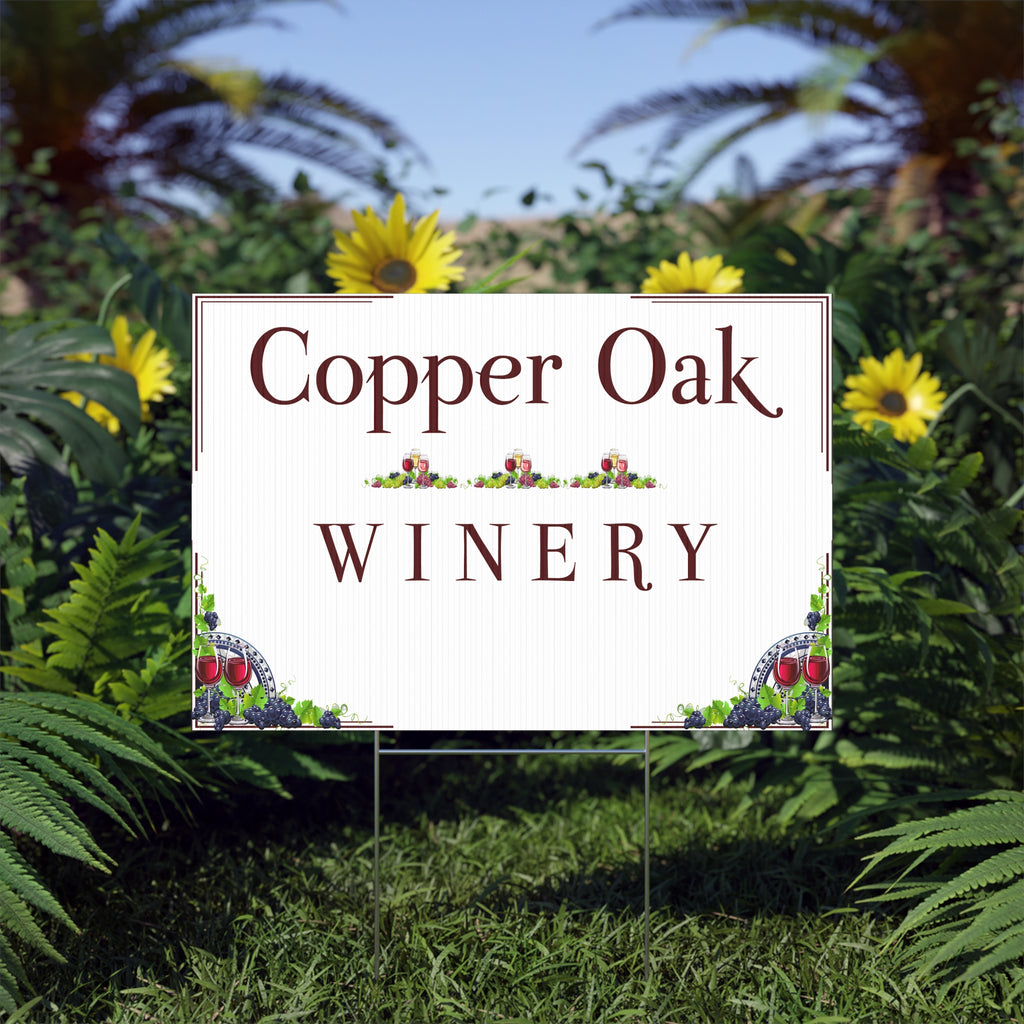 Personalized Winery Yard Sign – Custom Vineyard Business Sign Y6