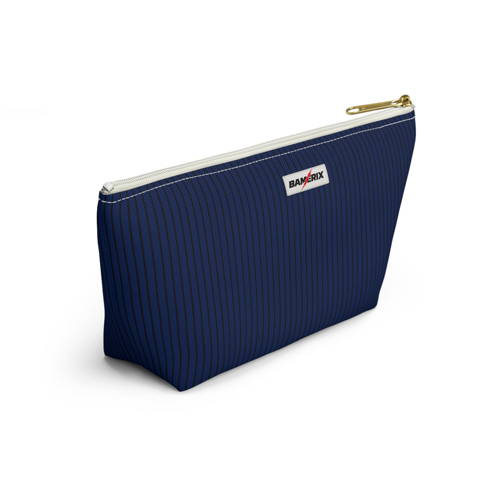Bamerix Signature Pouch – Navy Pinstripe Minimal Design