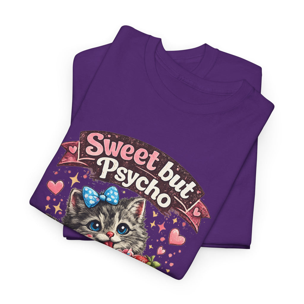 “Sweet But Psycho” T-Shirt – Cute Funny Kawaii Cat Graphic Tee
