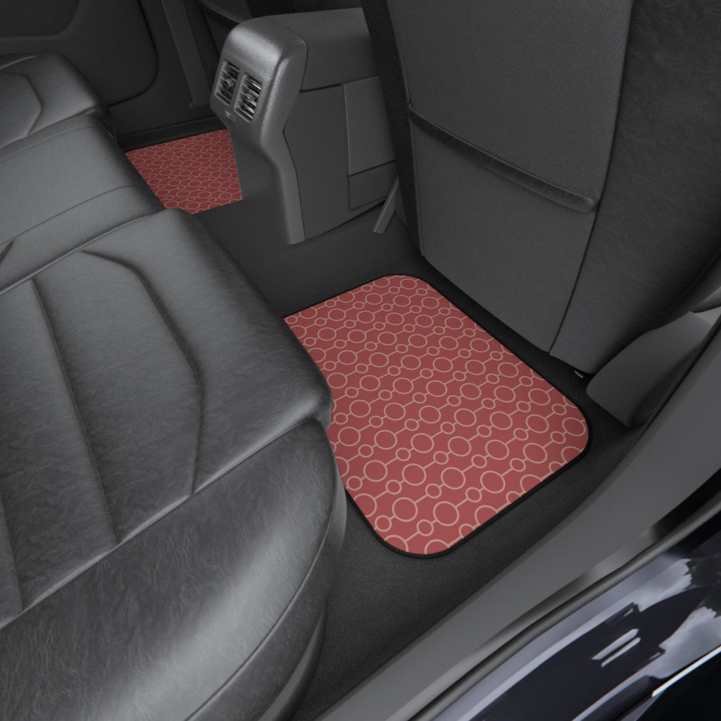 Dusty Rose Geometric Car Floor Mats – 4-Piece Set