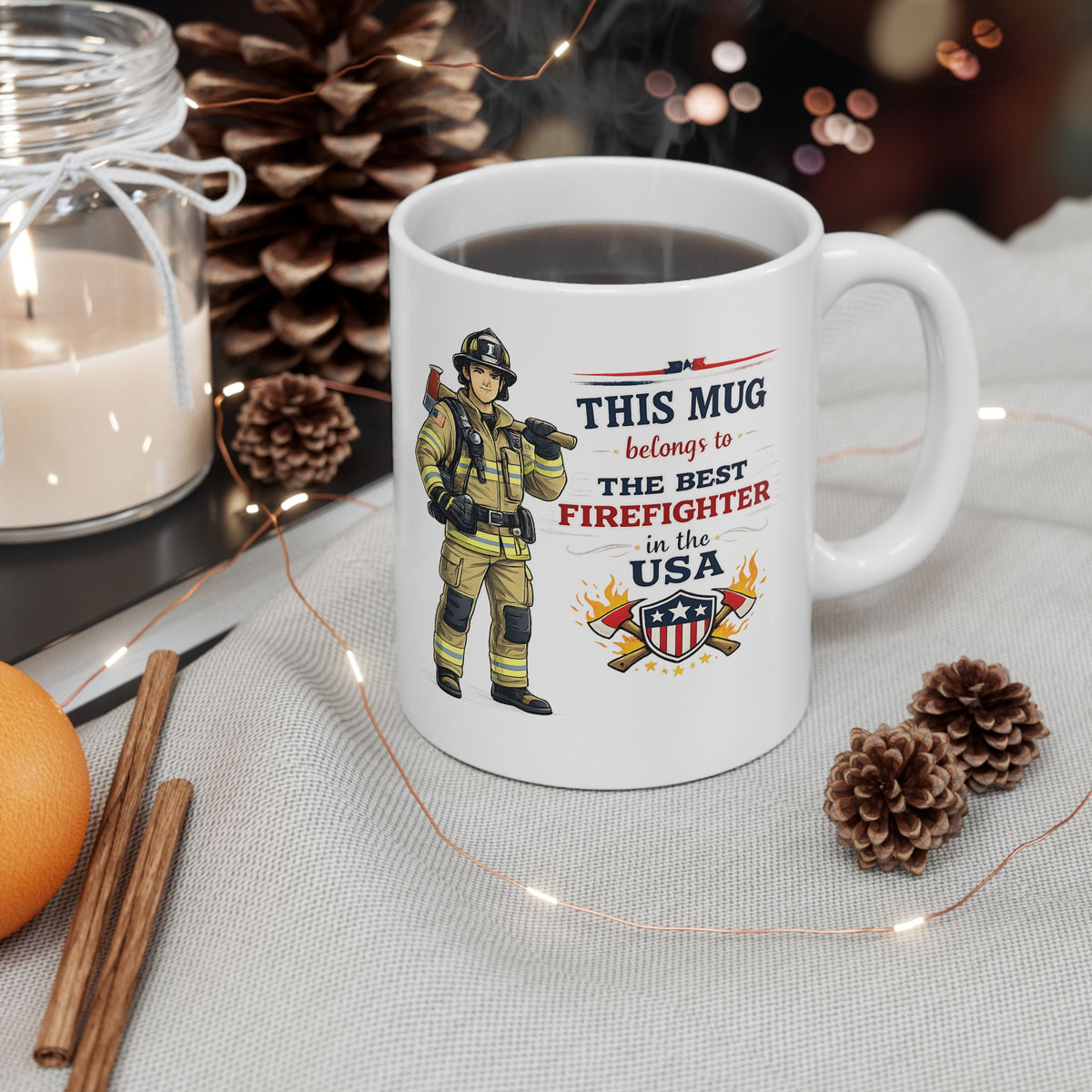 Best Firefighter Mug This Mug Belongs To The Best Firefighter in the USA, Firefighter Coffee Mug Gift