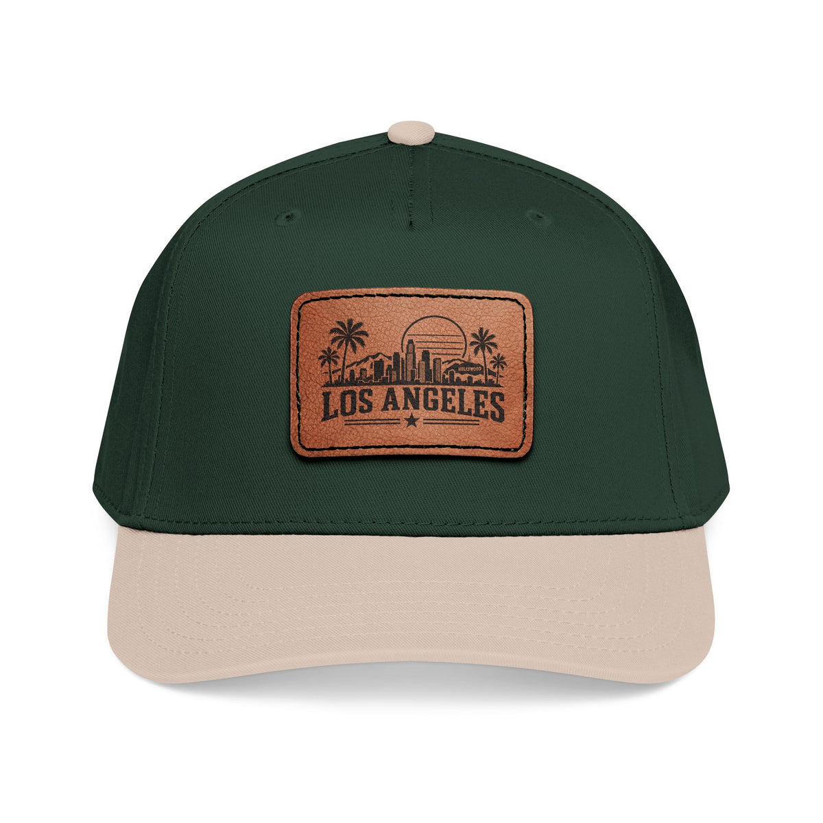 Los Angeles Leather Patch Mid Profile Baseball Cap – California City Hat