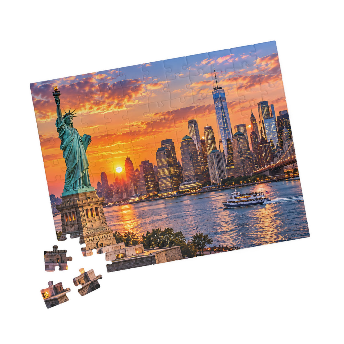 New York City Puzzle – Statue of Liberty & Manhattan Skyline (110/252/520/1014 pcs)