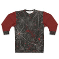 Gothic Spiderweb Unisex Sweatshirt – Black & Red Spider Print
